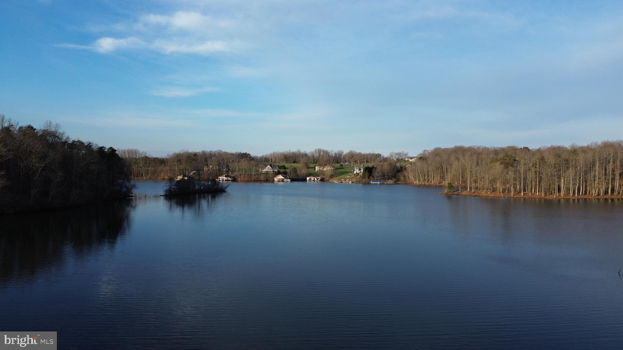 a view of a lake with houses
