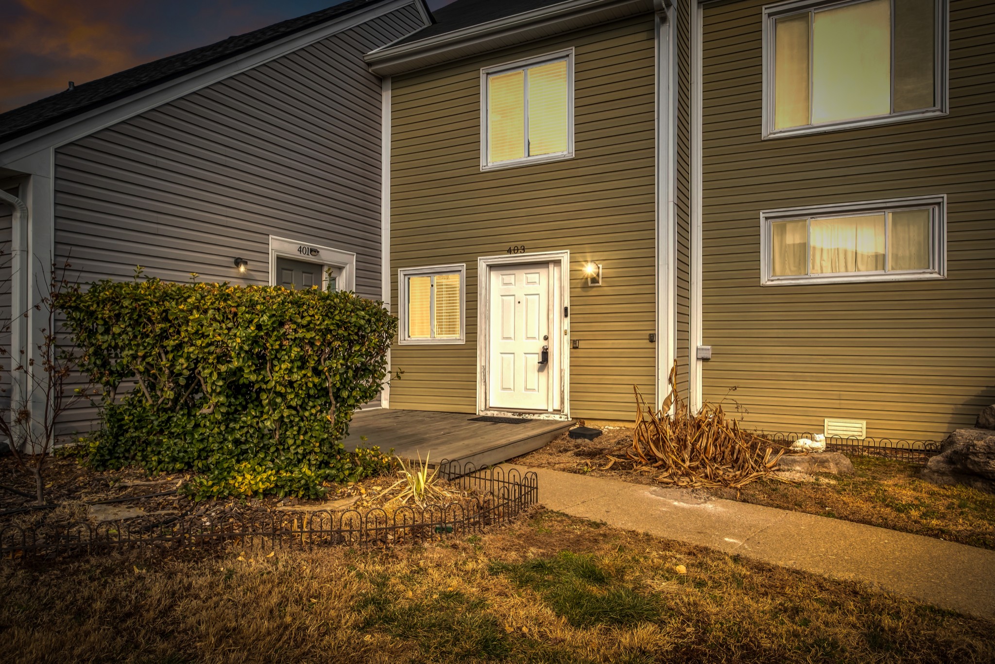 a front view of a house