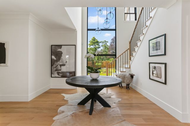 a workspace with furniture and a window