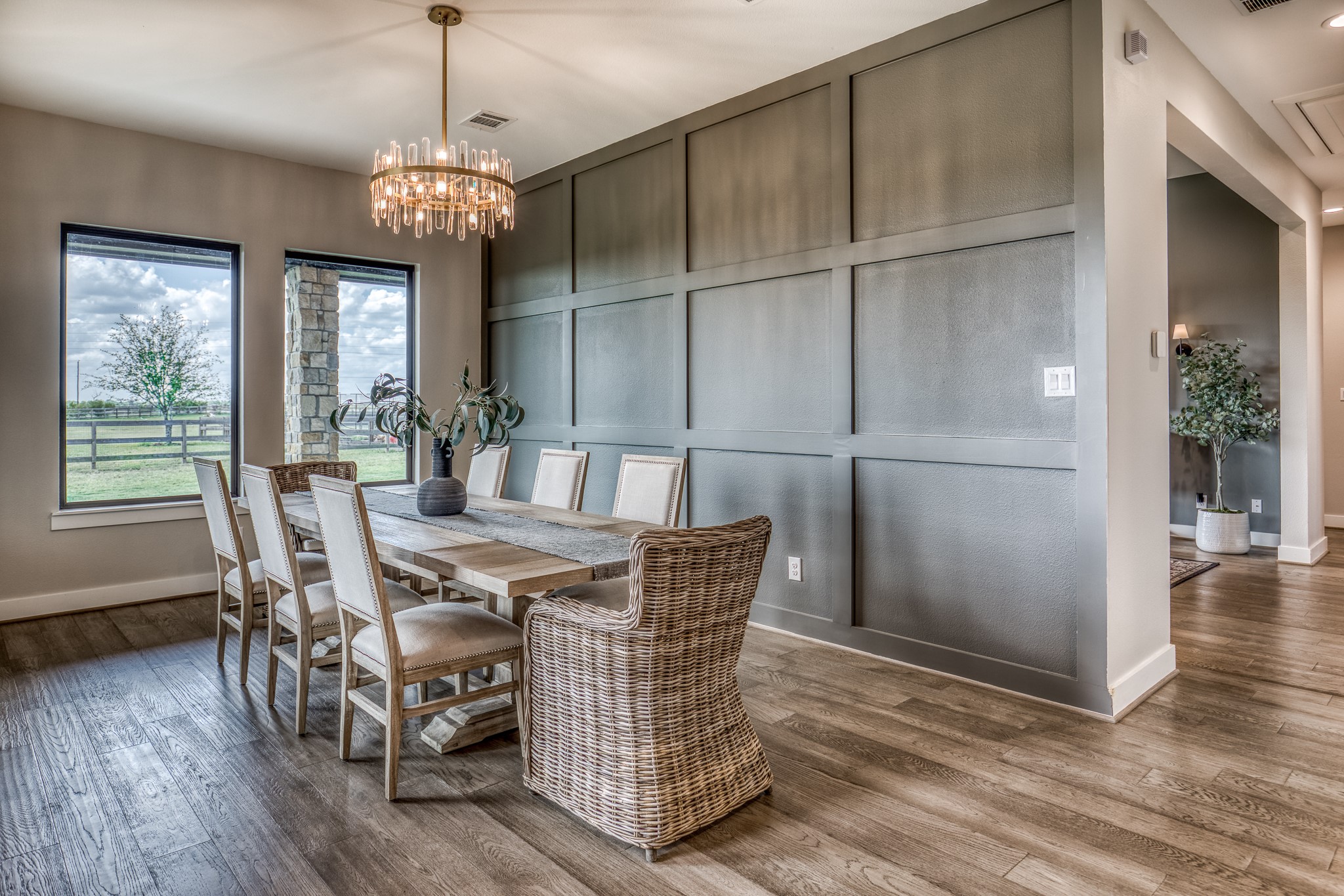 4009 Ranch Home Drive Waller, TX 77484 - Photo 18 of 49 a view of a dining room with furniture window and wooden floor