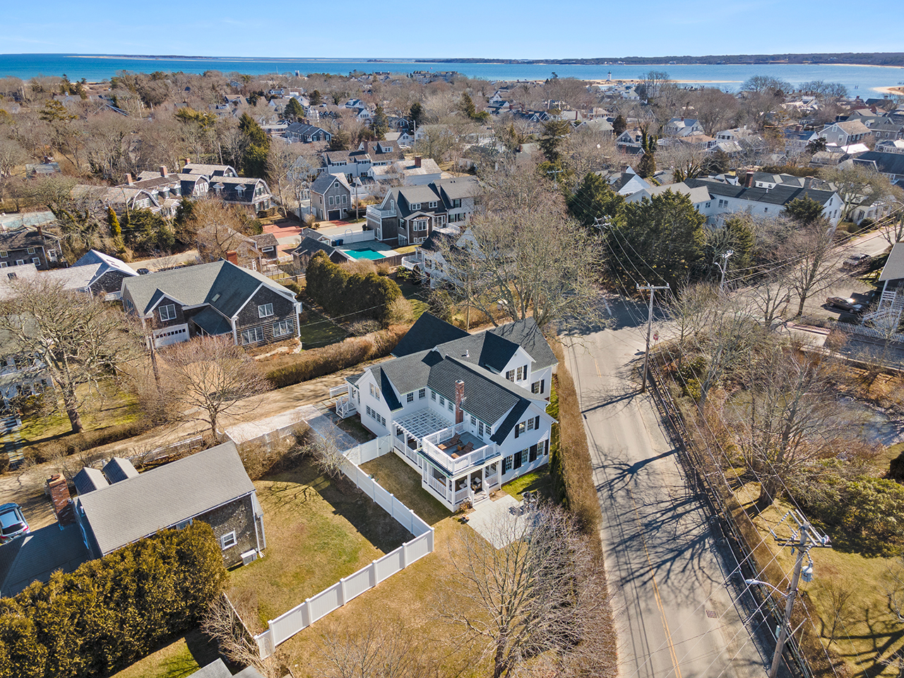 4 Cottle Lane Edgartown, MA 02539 - Photo 42 of 44 an aerial view of a house with a mountain