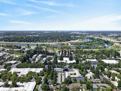 an aerial view of a city