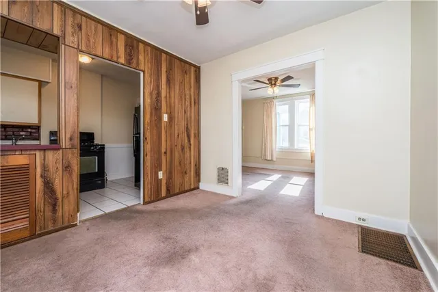 a view of a livingroom with a staircase