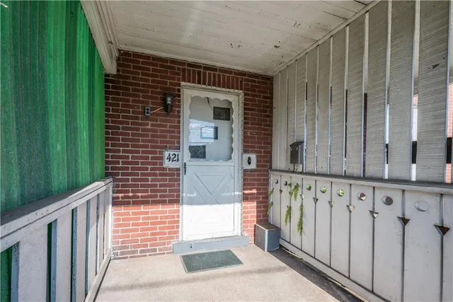 a view of front door of house