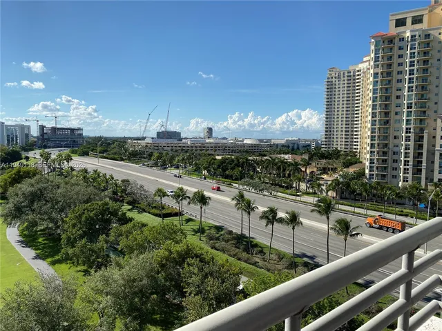 a view of a city from a balcony