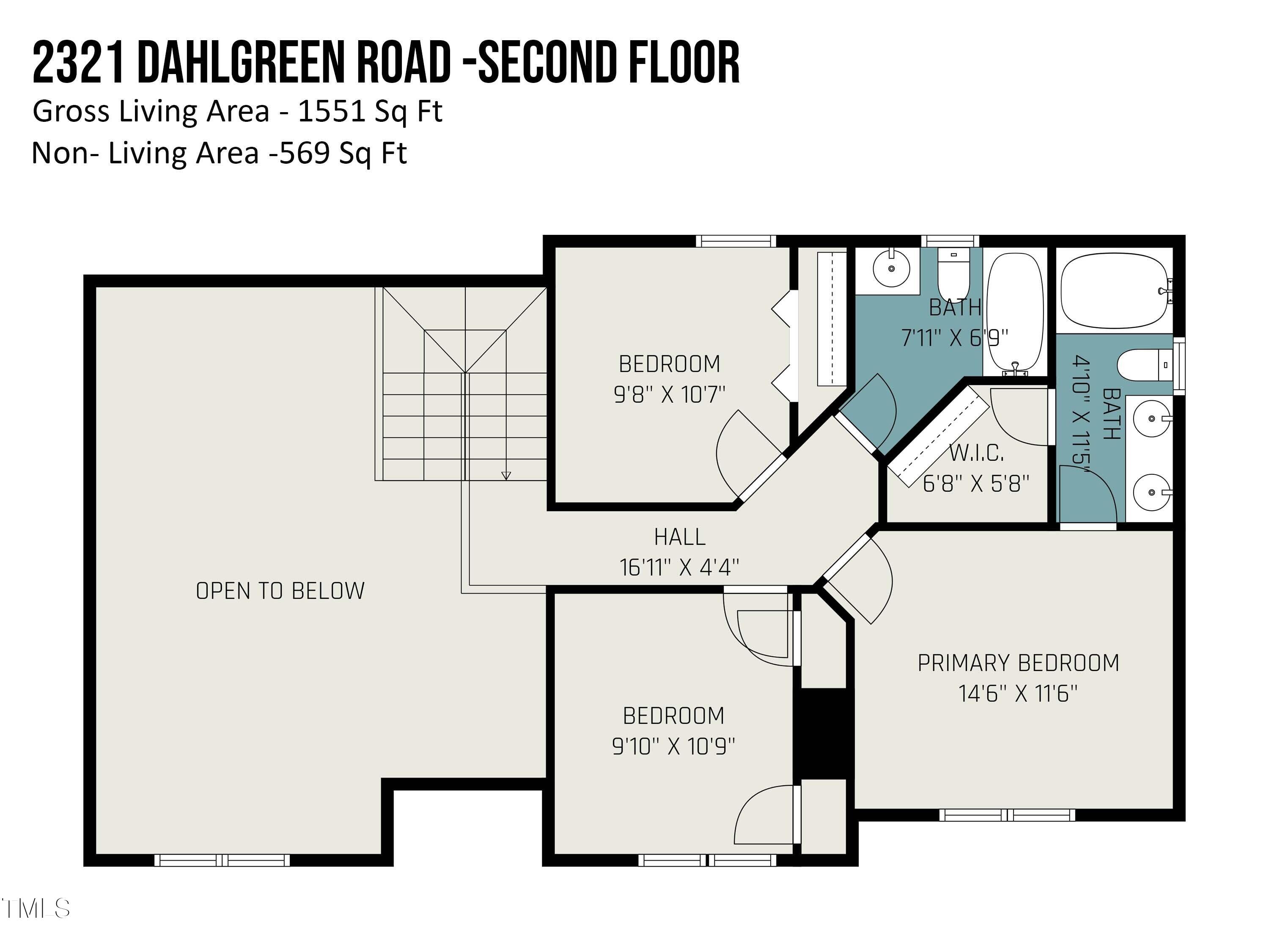 2321 Dahlgreen Road Raleigh, NC 27615 - Photo 17 of 17 Second Floor Layout