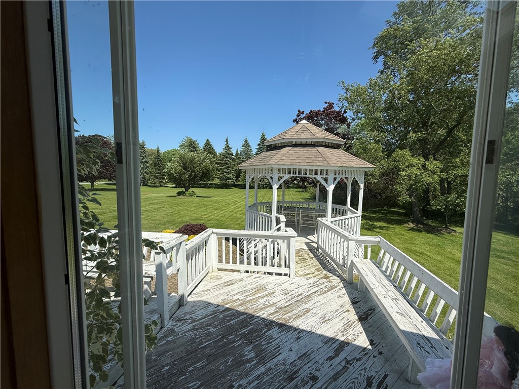 4739 South Ayers Road Newstead, NY 14001 - Photo 9 of 50 huge back deck looking over a beautiful back yard