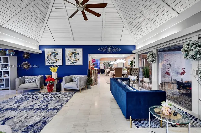 a living room with furniture and a couch