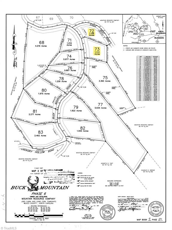 Lot 72-73 Buck Mountain Road Purlear, NC 28665 - Photo 11 of 44 Plat Lot 72 and Lot 73 Buck Mountain Road