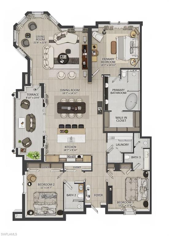 1301 3rd Avenue South Naples, FL 34102 - Photo 16 of 23 a view of a living room with furniture