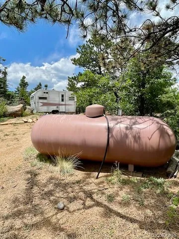 a view of a backyard of a house