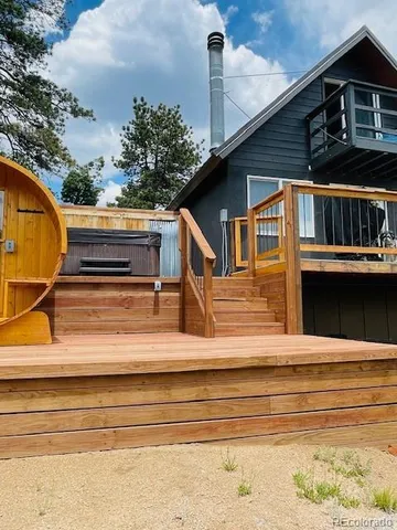 a view of a house with a balcony