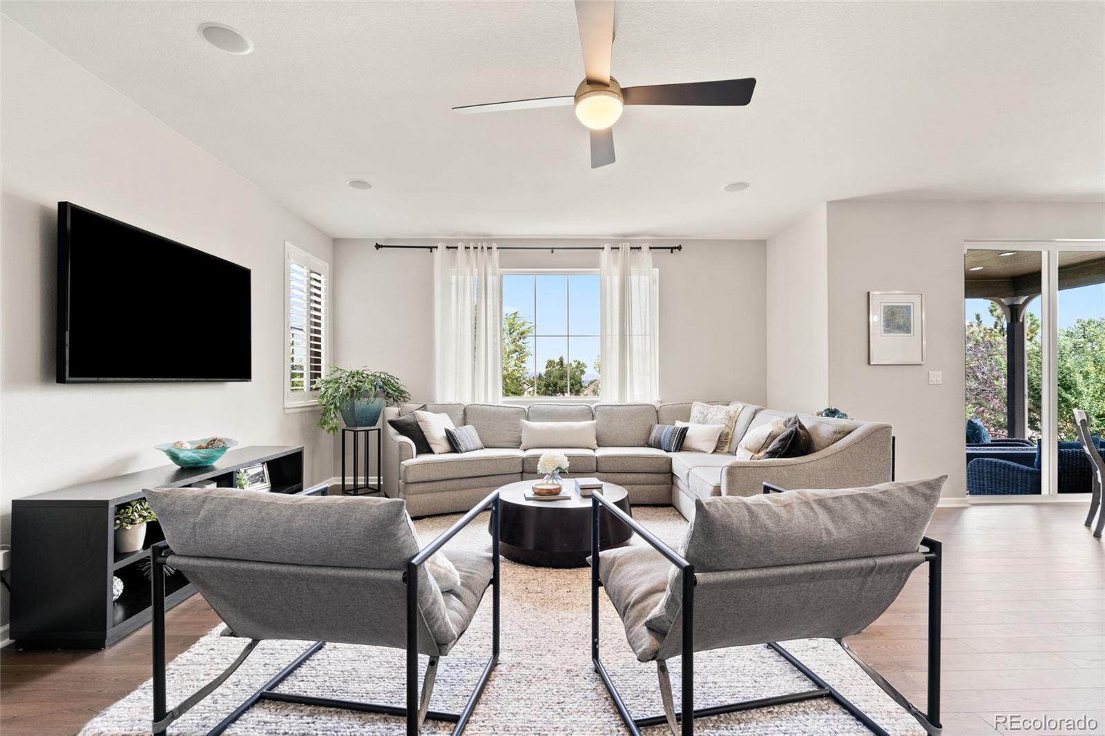 10415 Startrail Court Highlands Ranch, CO 80126 - Photo 25 of 49 a living room with furniture and a flat screen tv