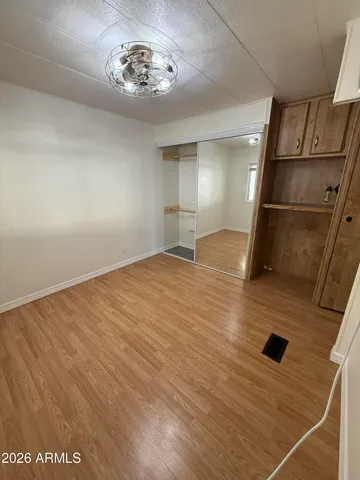 a view of a house with a large window