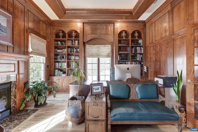 a kitchen with a stove and cabinets