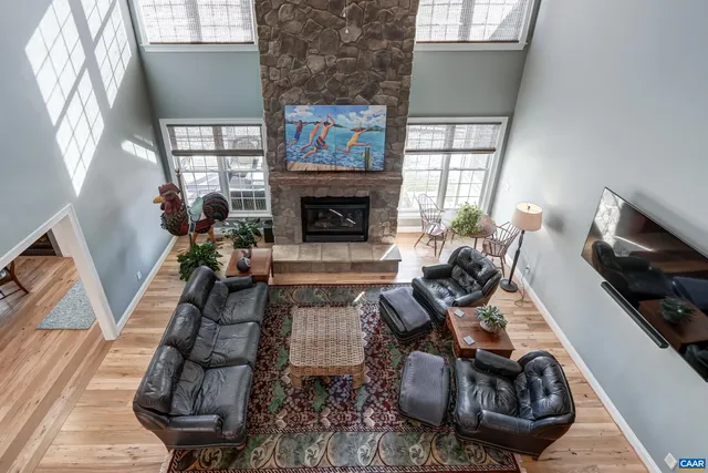 a living room with furniture and a couch