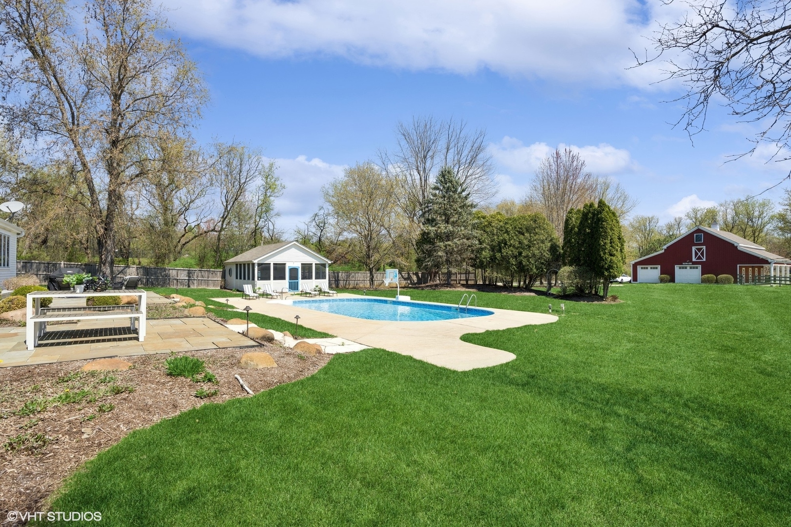 59 Ridge Road Barrington Hills, IL 60010 - Photo 29 of 44 a view of a house with swimming pool and sitting area