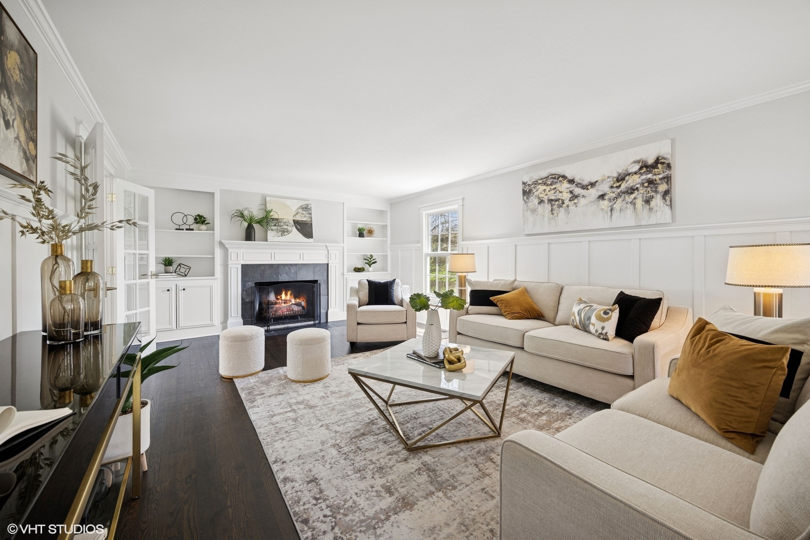 59 Ridge Road Barrington Hills, IL 60010 - Photo 5 of 44 a living room with furniture and a fireplace