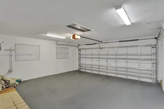 a view of a garage room