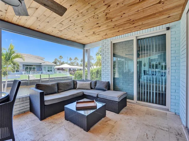 a outdoor living space with furniture