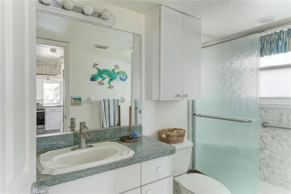 a bathroom with a shower