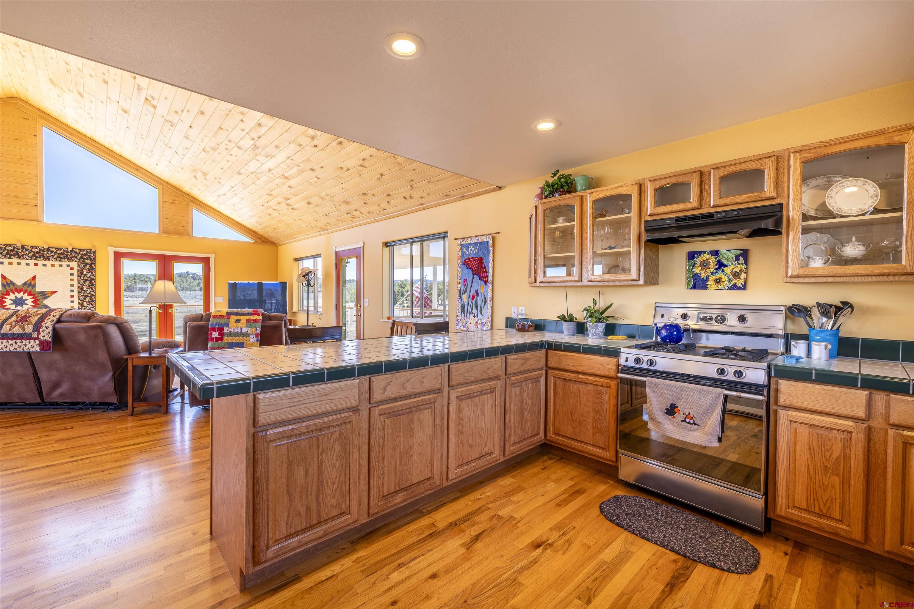 63 Sagewood Drive Ignacio, CO 81137 - Photo 12 of 33 a kitchen with stainless steel appliances granite countertop a stove and cabinets