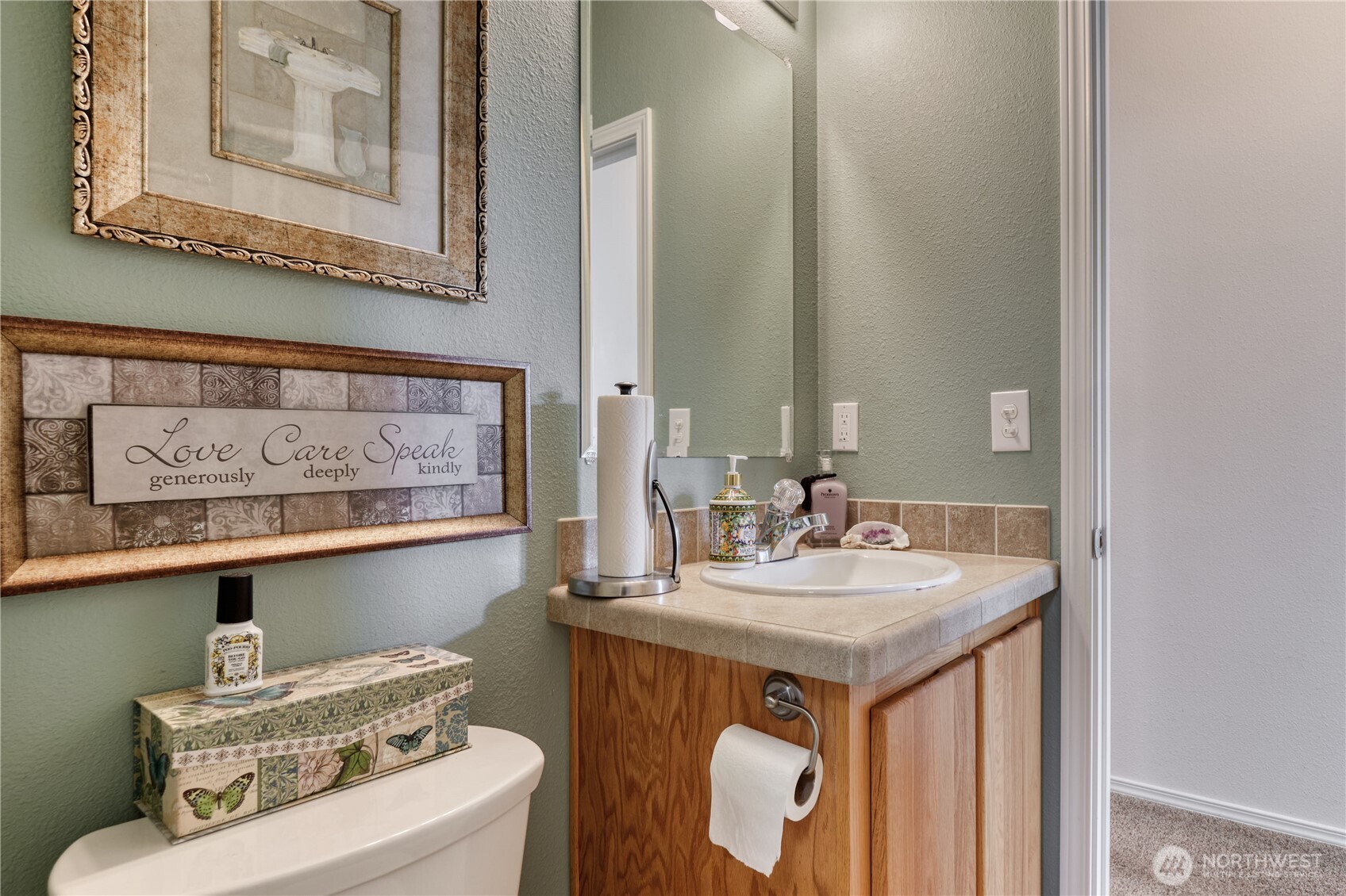1940 APA Road Point Roberts, WA 98281 - Photo 14 of 35 a bathroom with a sink and a mirror