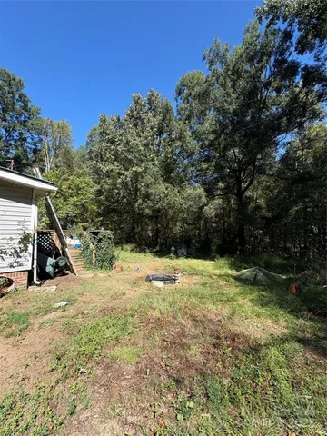 a view of a yard with plants