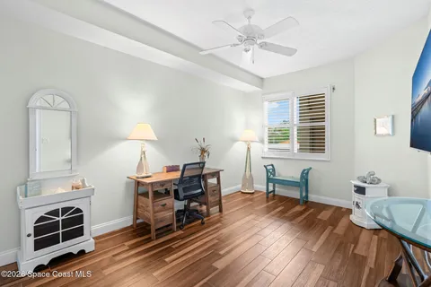 a view of balcony with furniture