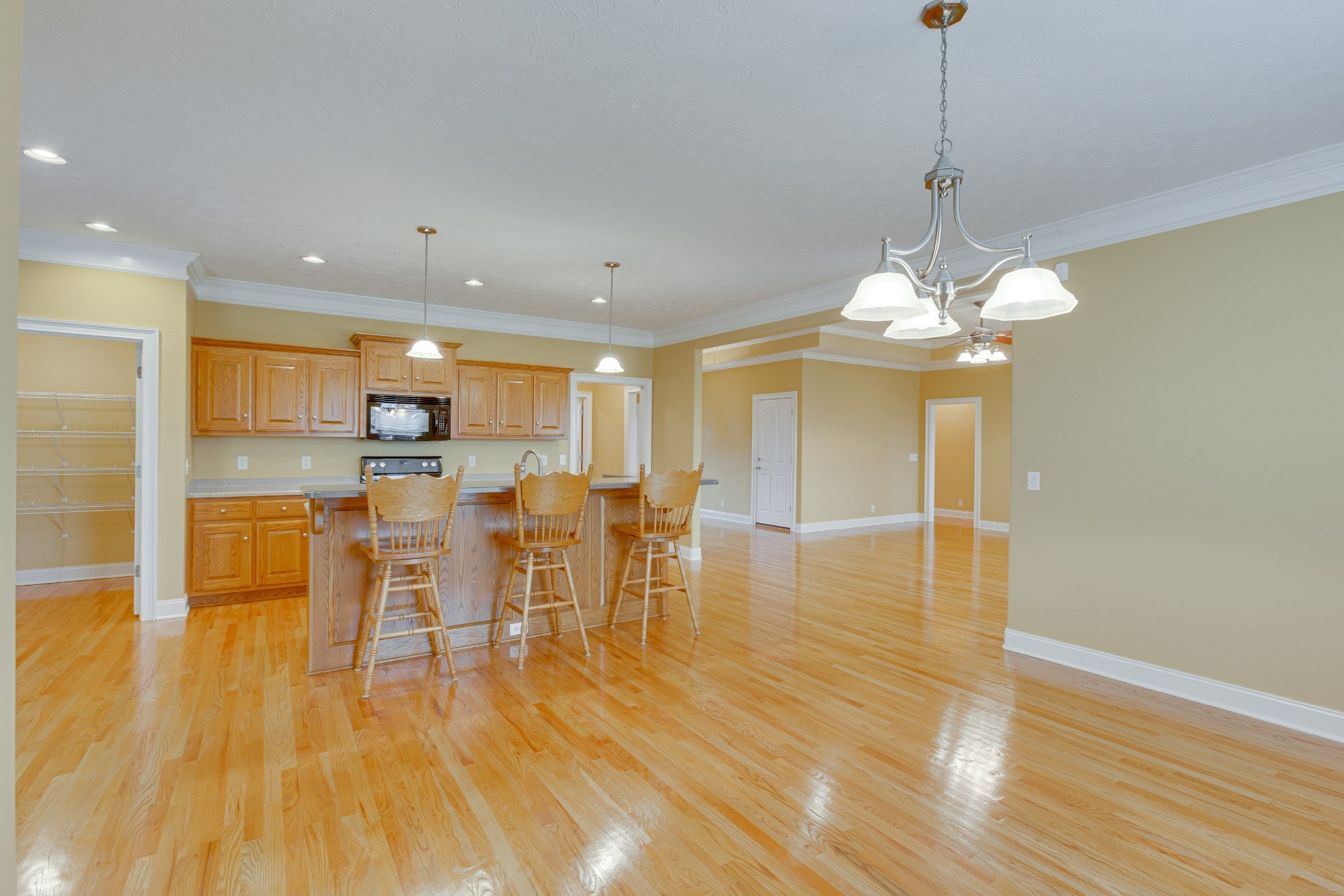 1632 Lawrence Lane Springfield, TN 37172 - Photo 17 of 51 a view of a dining room and livingroom with furniture wooden floor a chandelier