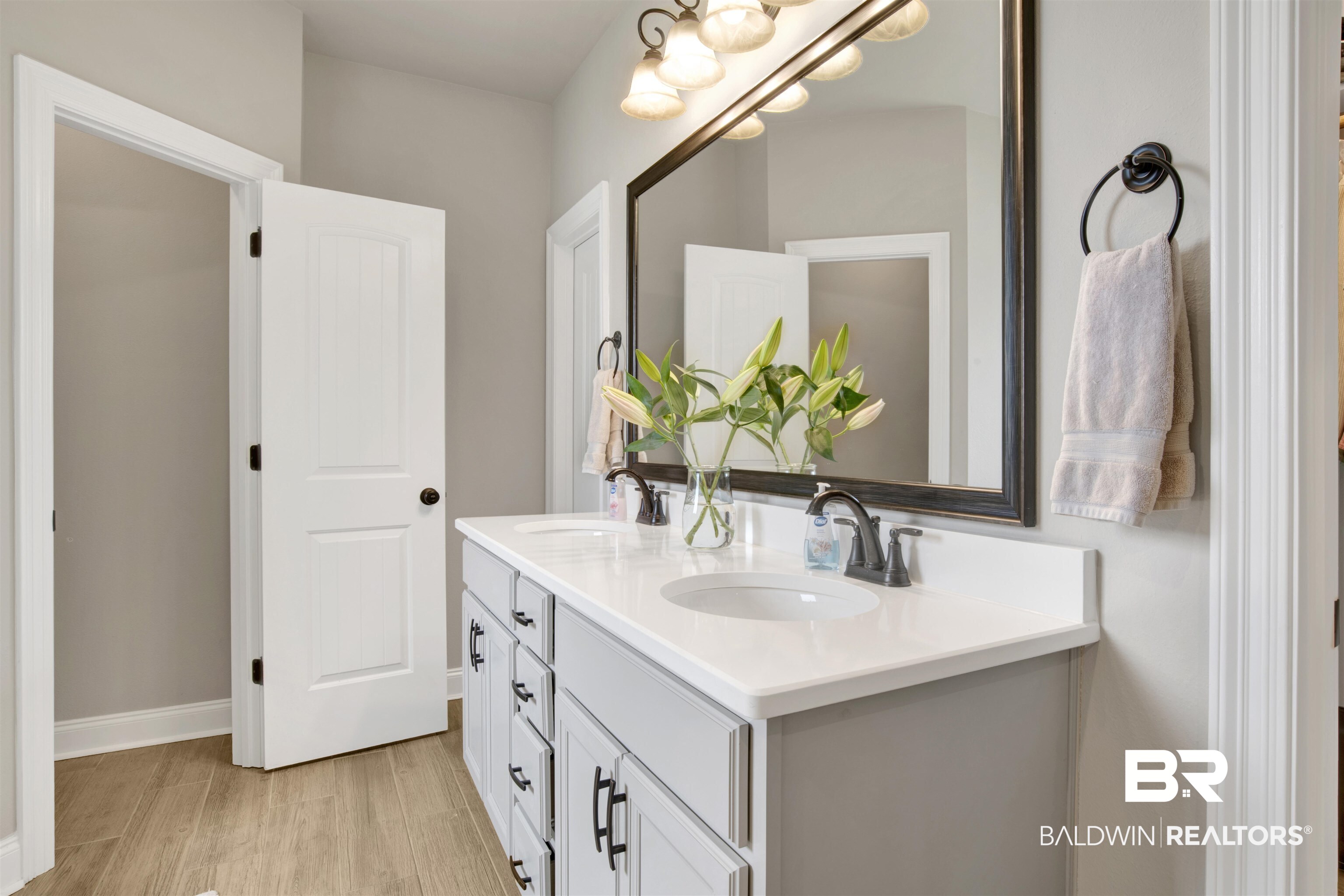 30770 Marcel Boulevard Spanish Fort, AL 36527 - Photo 15 of 23 Bathroom featuring vanity and hardwood / wood-style floors