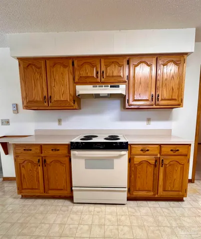 a kitchen with stainless steel appliances granite countertop a stove a sink dishwasher and cabinets with wooden floor
