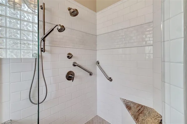 a bathroom with a shower