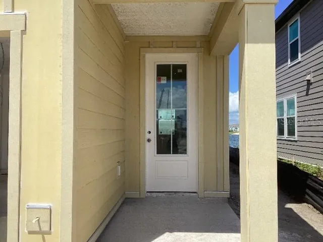a view of a door of a house