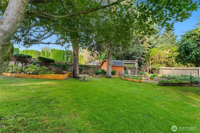 a view of backyard of house with green space