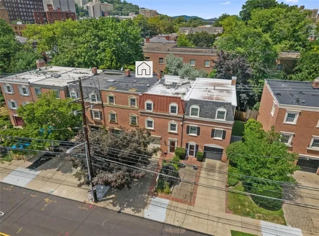 an aerial view of city