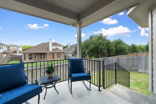 a view of a bench in balcony