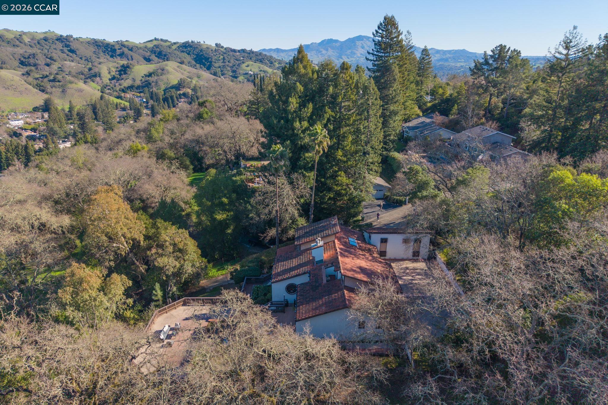 3912 Quail Ridge Road Lafayette, CA 94549 - Photo 55 of 60 an aerial view of a house with mountain view