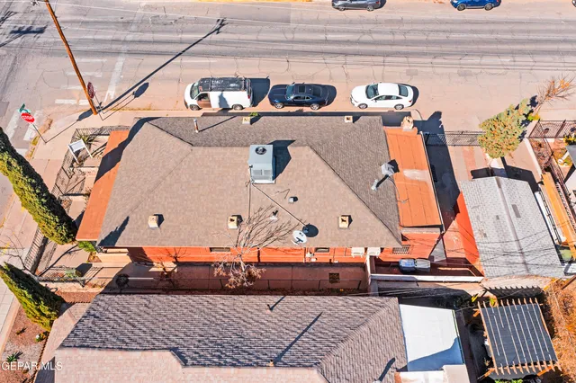 a view of a balcony with furniture
