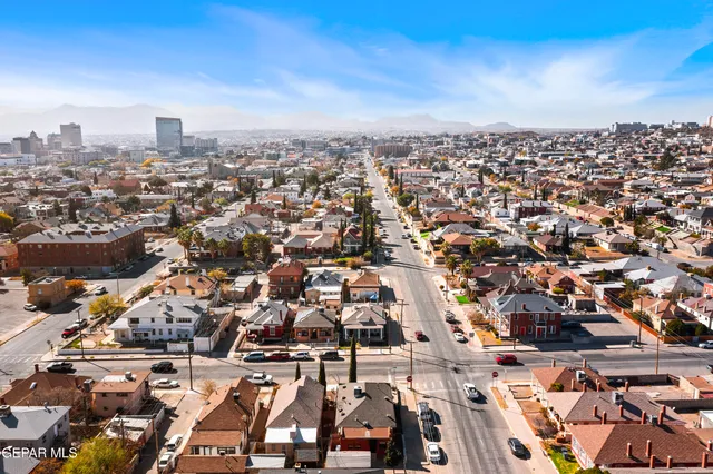 an aerial view of a city