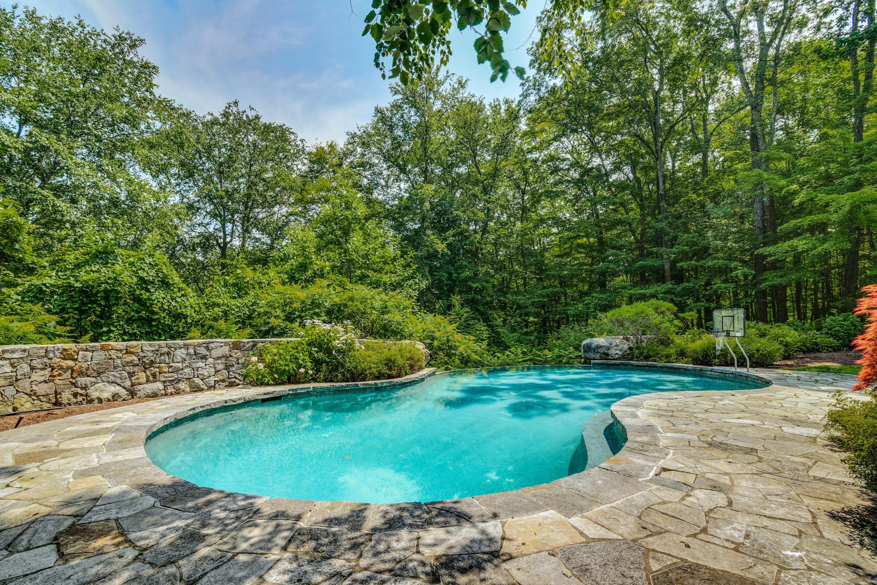 183 Ferris Hill Road New Canaan, CT 06840 - Photo 4 of 40 a view of a backyard with a house