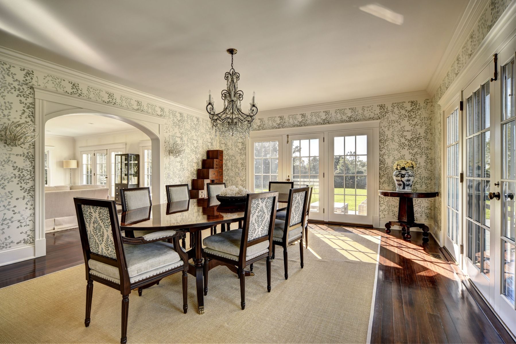 369 Town Lane Amagansett, NY 11930 - Photo 6 of 17 a view of a dining room with furniture wooden floor and chandelier