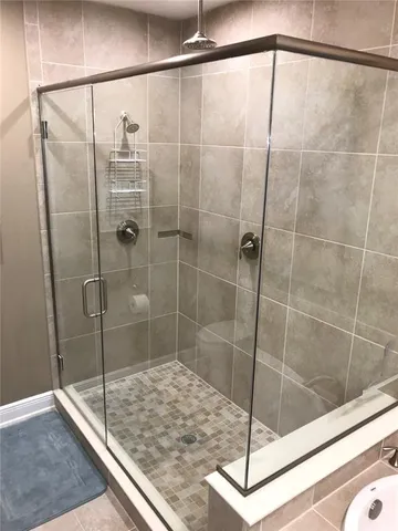 a bathroom with a shower