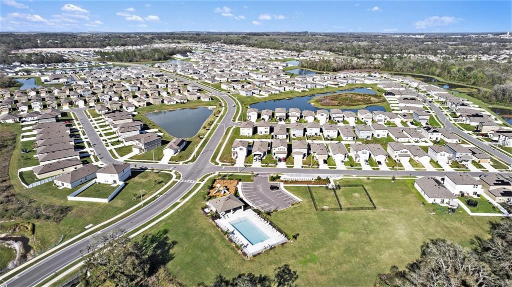 35542 Buttonweed Trail Zephyrhills, FL 33541 - Photo 30 of 30 an aerial view of residential houses with outdoor space