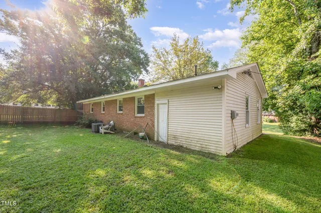 a view of a backyard with a garden
