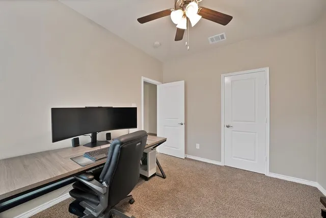 a view of a workspace with a window