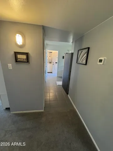 a view of a hallway with a elevator