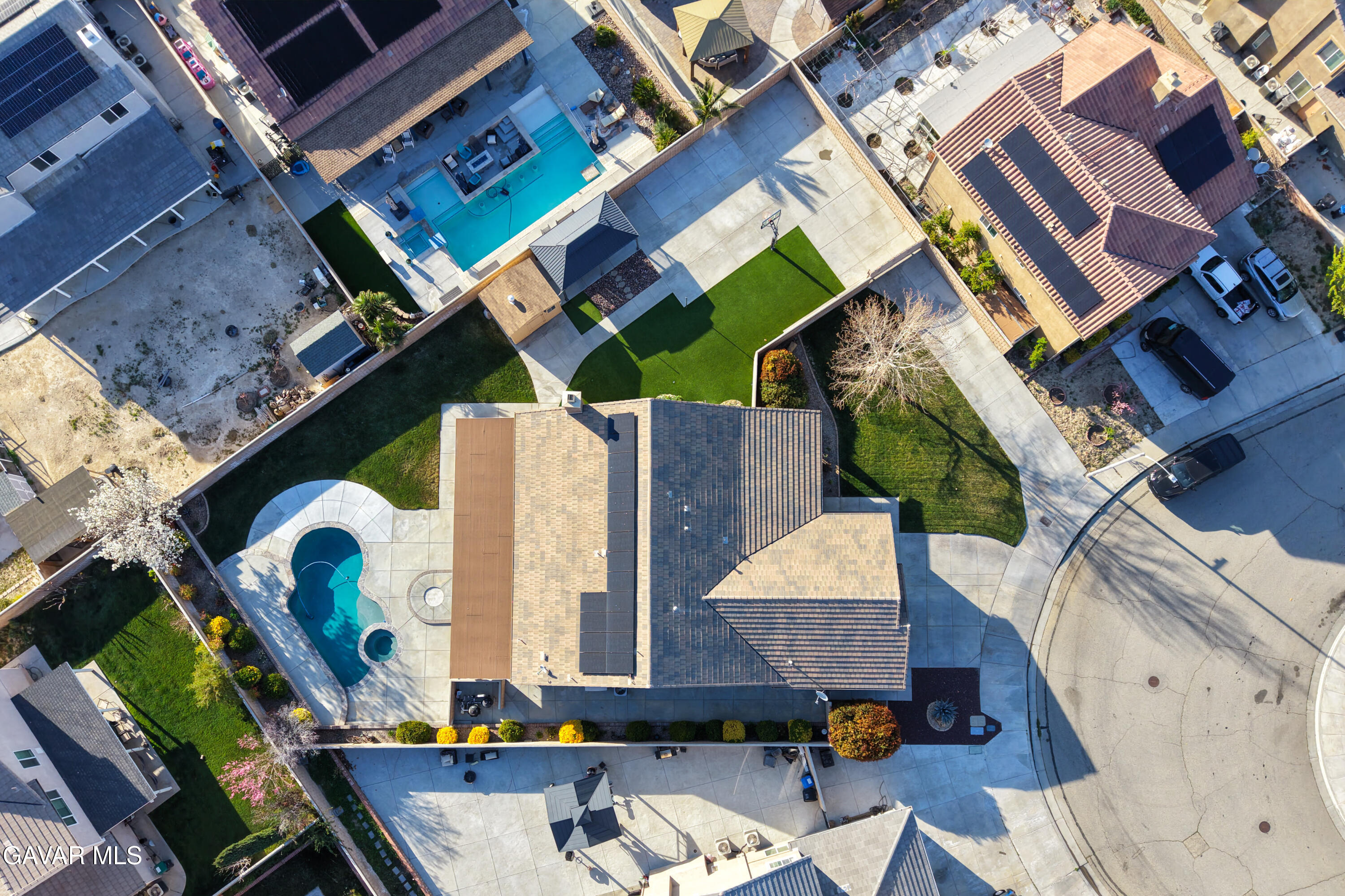 3724 Neola Way Lancaster, CA 93536 - Photo 31 of 31 aerial view of a house with swimming pool