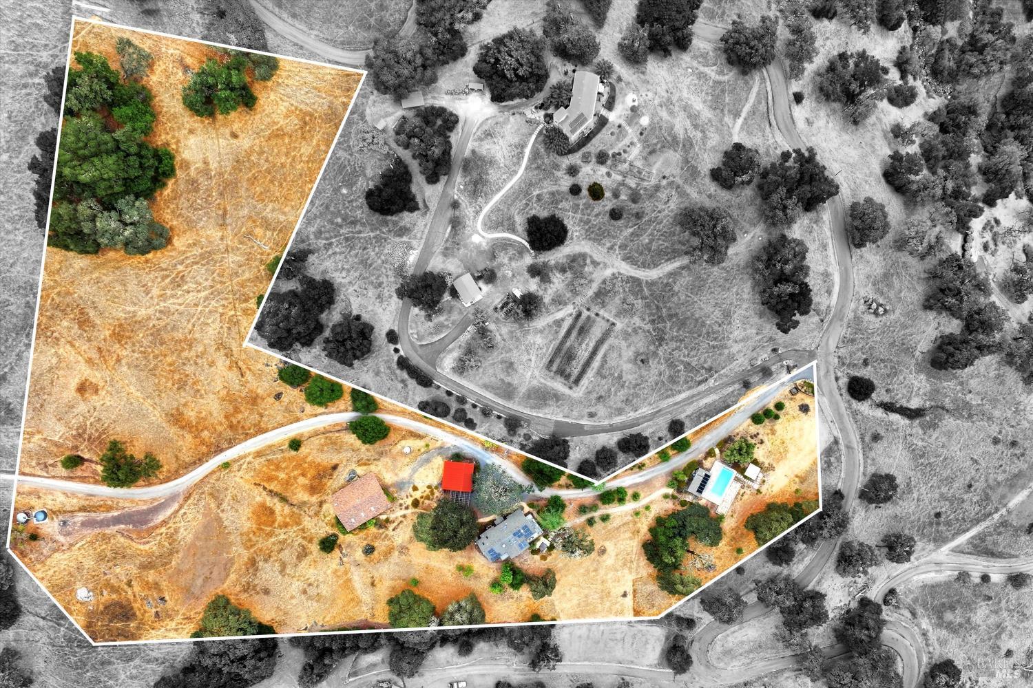 31000 Pine Mountain Road Cloverdale, CA 95425 - Photo 41 of 64 An aerial view highlighting the property boundaries and overall layout within its natural surroundings.