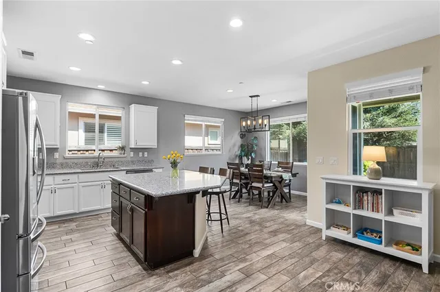 a kitchen with lots of counter top space